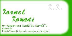 kornel komadi business card